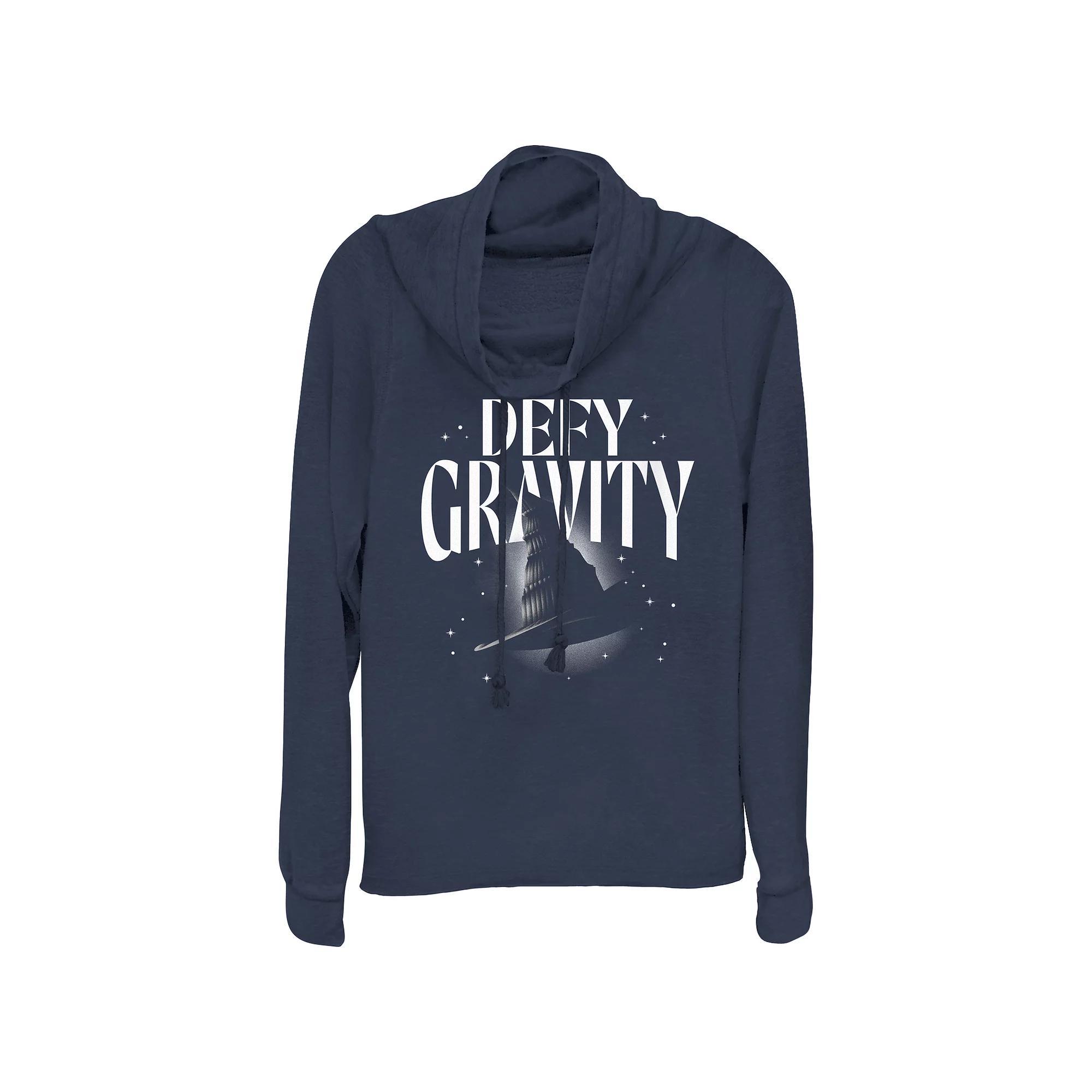 Womens Wicked Defy Gravity Cowlneck Graphic Lightweight Long Sleeve Blue Product Image