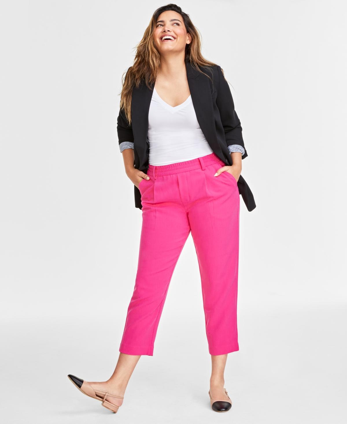 On 34th Womens Double-Weave Pull-On Ankle Pants, Created for Macys Product Image