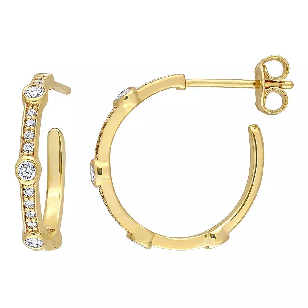 Stella Grace 18k Gold Over Sterling Silver 2/5 Carat T.W. Lab-Grown Diamond Hoop Earrings, Women's, 18k Gold Plated Product Image