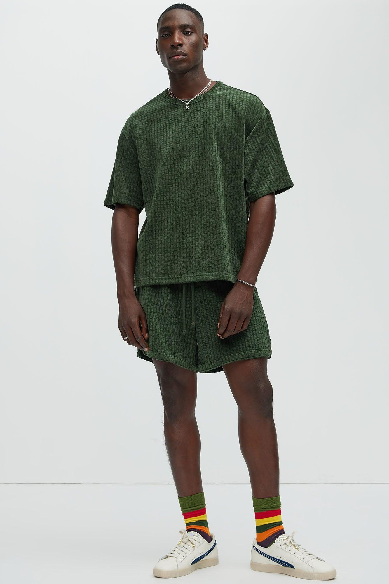 Easton Textured Relaxed Tee - Green Product Image