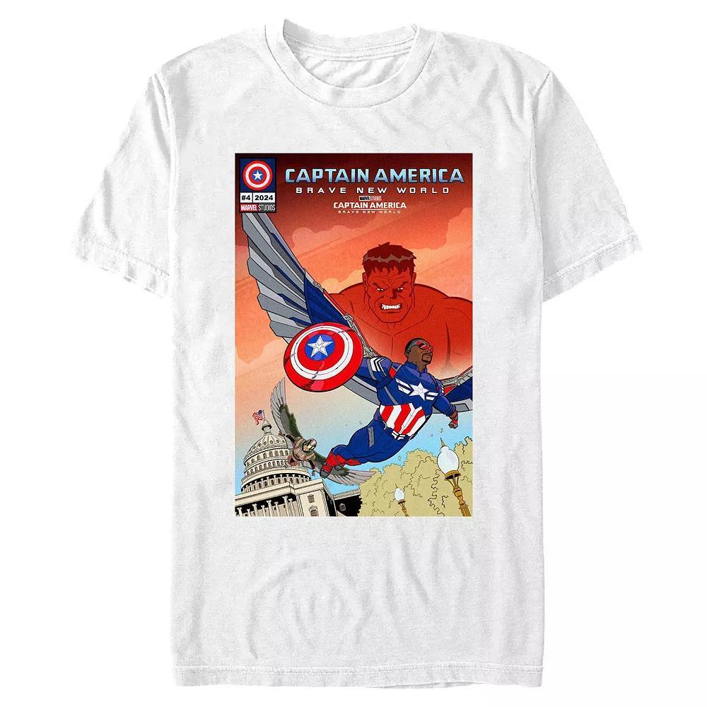 Big & Tall Marvel Captain America Brave New World Red Hulk Watching Graphic Tee, Men's, Size: 4XL Tall, White Product Image