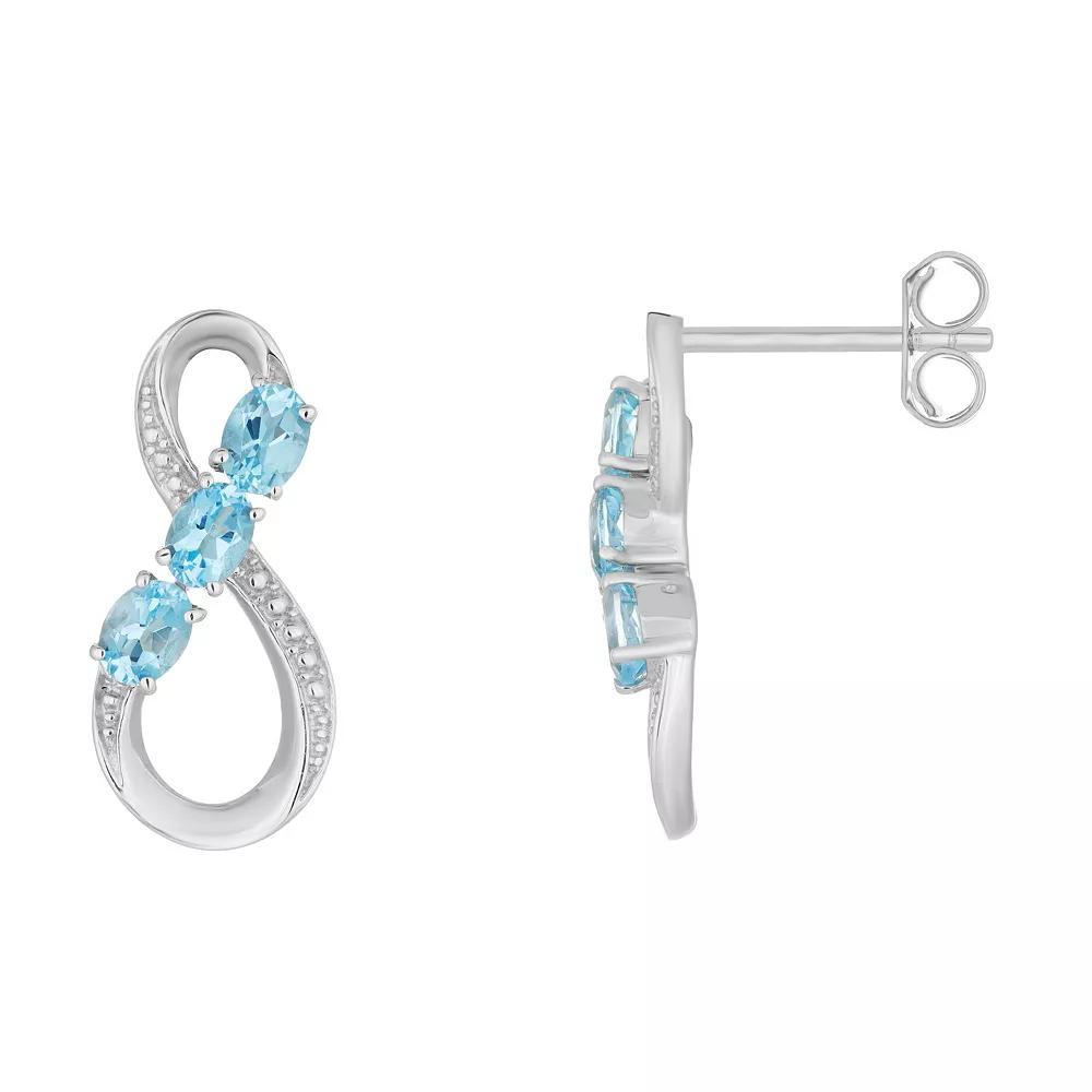 Gemminded Sterling Silver & Blue Topaz Figure-Eight Drop Earrings, Women's Product Image