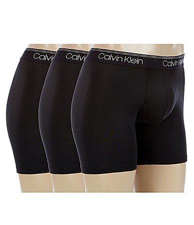 Men's Calvin Klein 3-Pack Microfiber Stretch Boxer Briefs, Size: 2XL, Black Convoy Red Gala Product Image