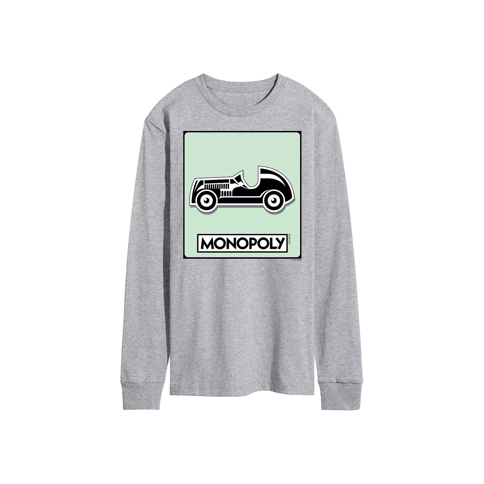 Mens Monopoly Car Game Token Long Sleeve Graphic Tee Product Image
