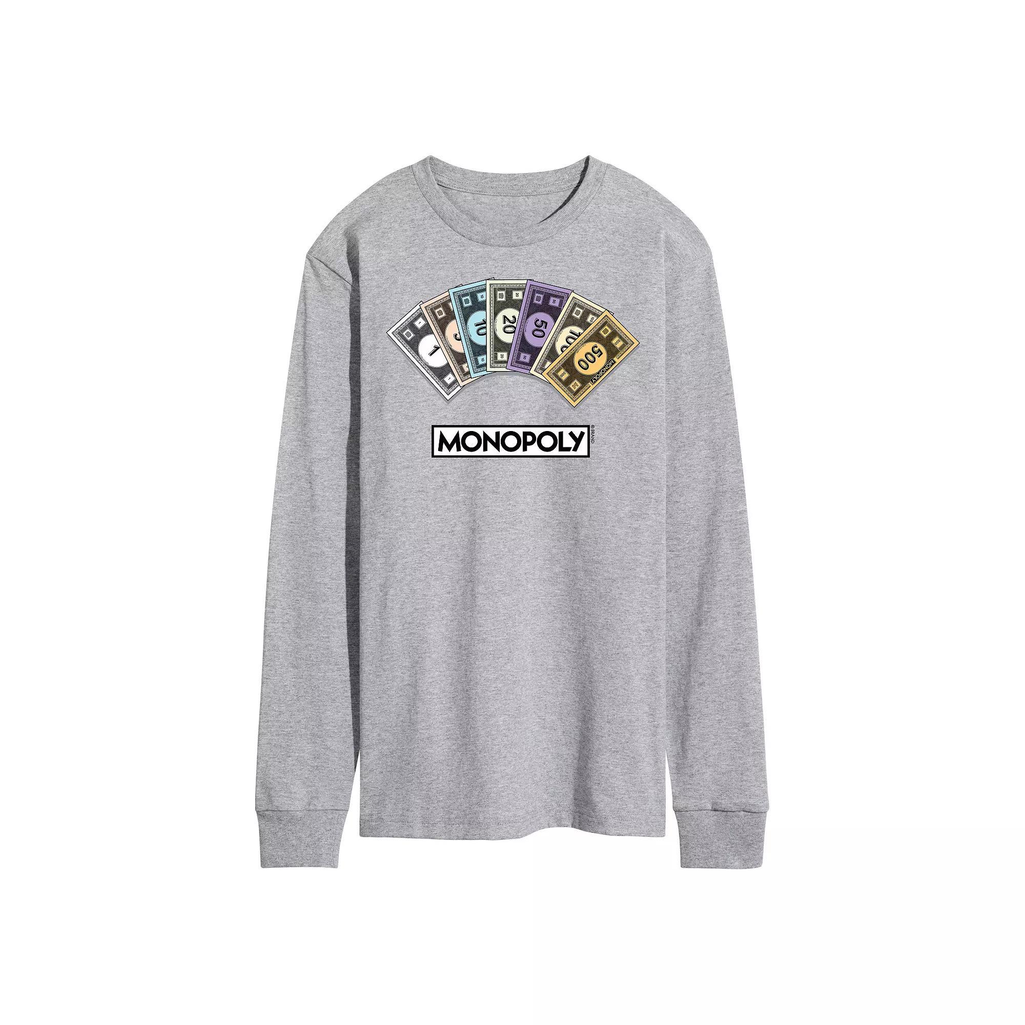 Mens Monopoly Money Stack Long Sleeve Graphic Tee Product Image