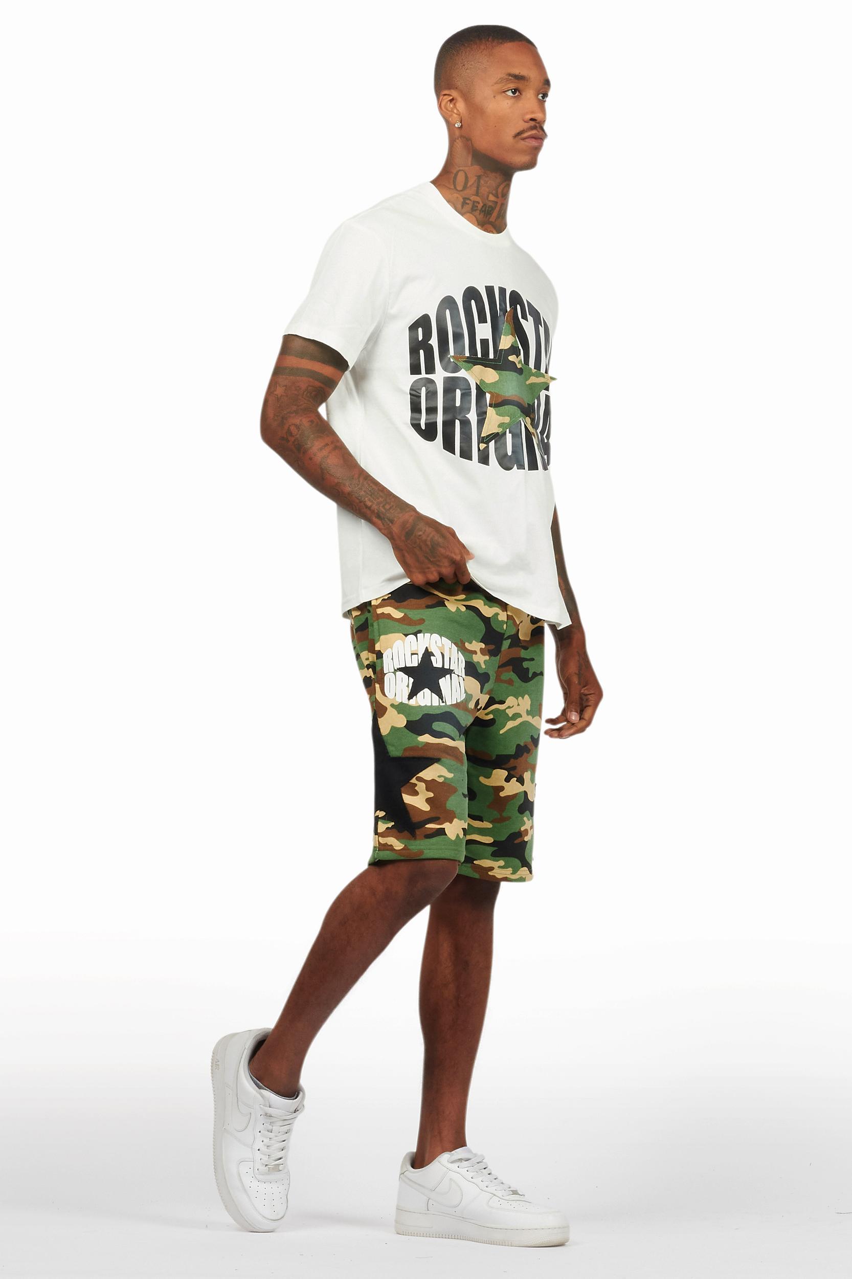 Sarge White/Camo T-Shirt/Short Set Male Product Image