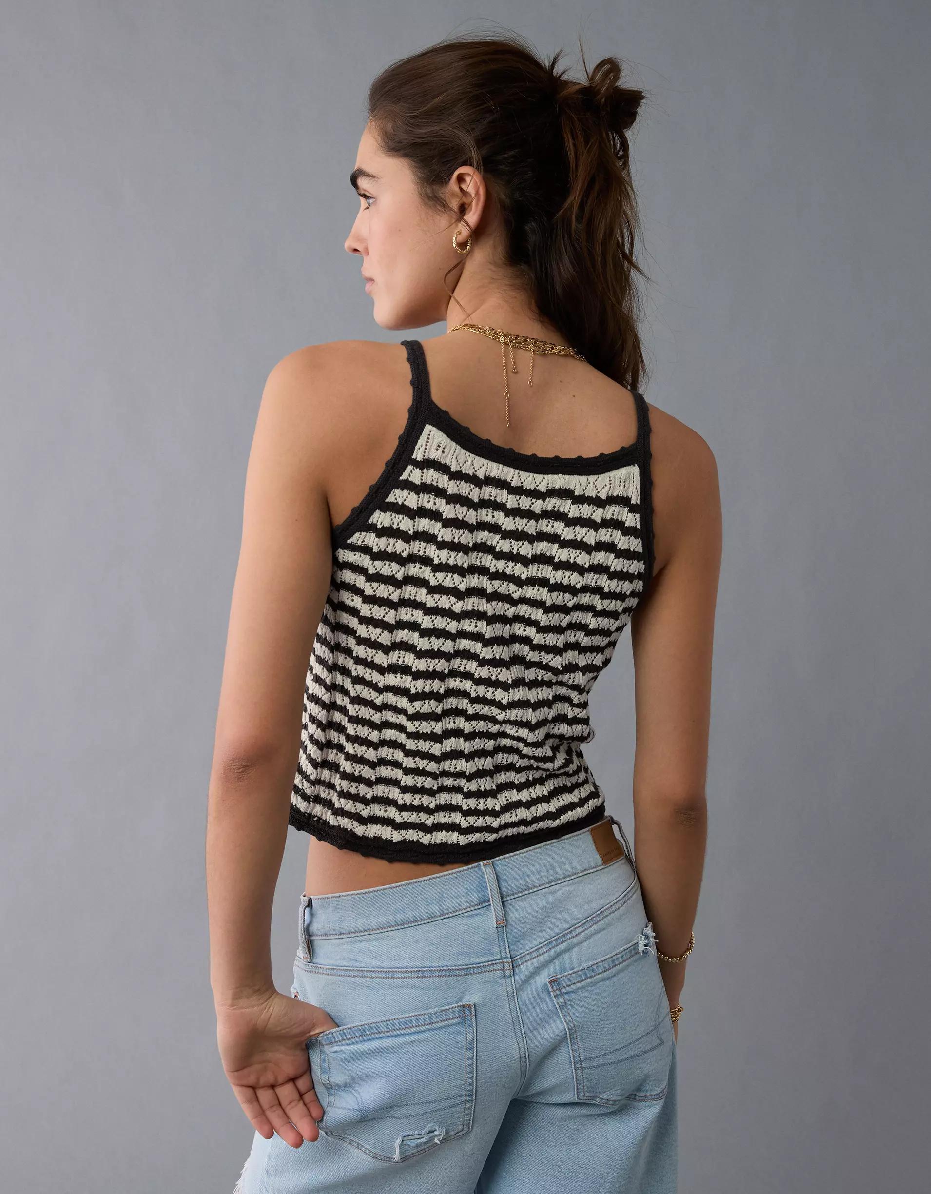 AE High Neck Crochet Tank Top Product Image