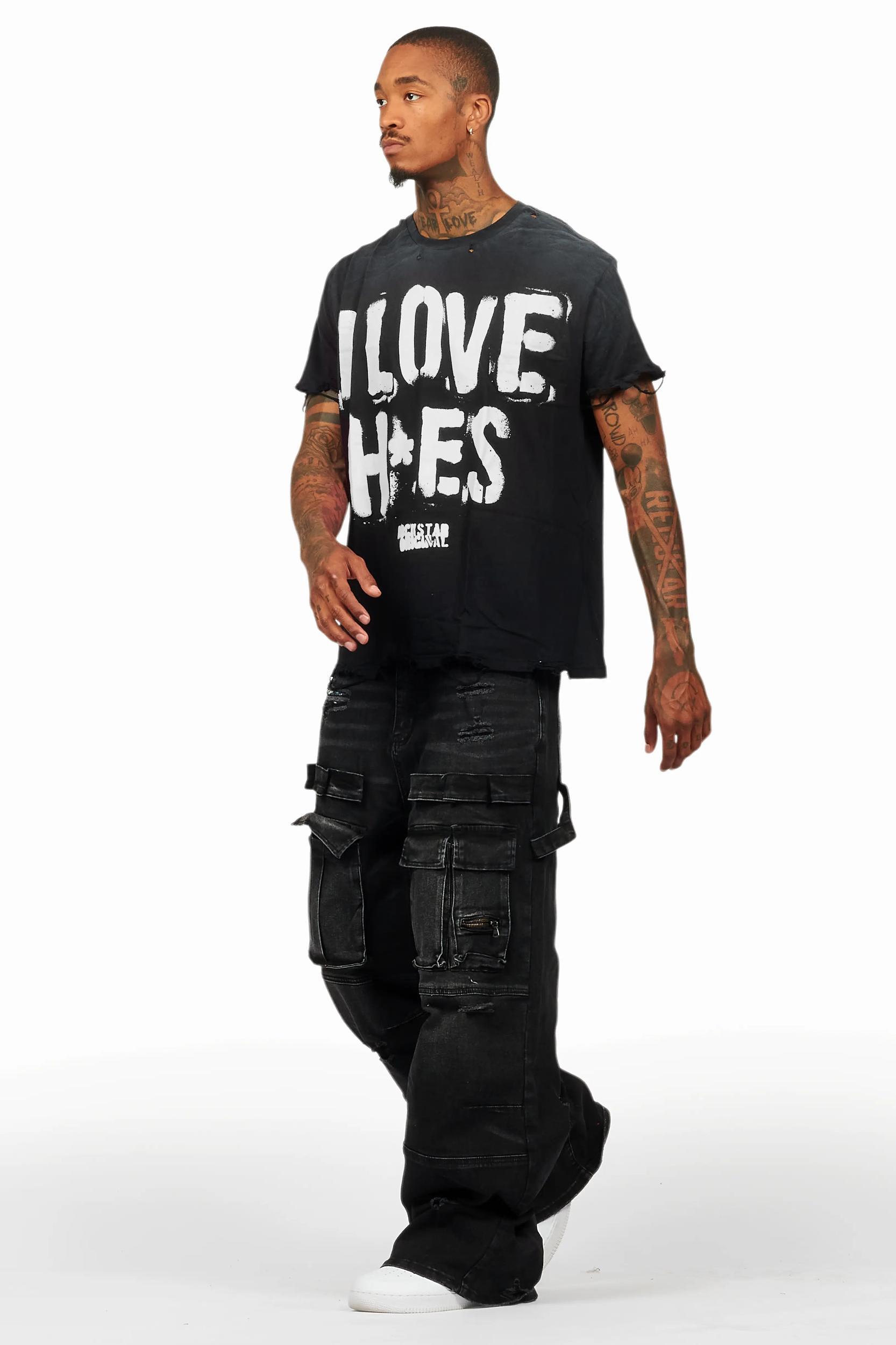 Banyan Black T-Shirt & Burain Baggy Fit Jean Bundle Male Product Image