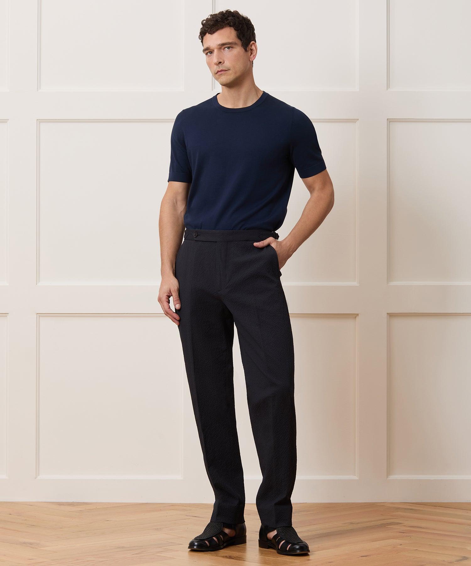 Italian Seersucker Side Tab Trouser Product Image
