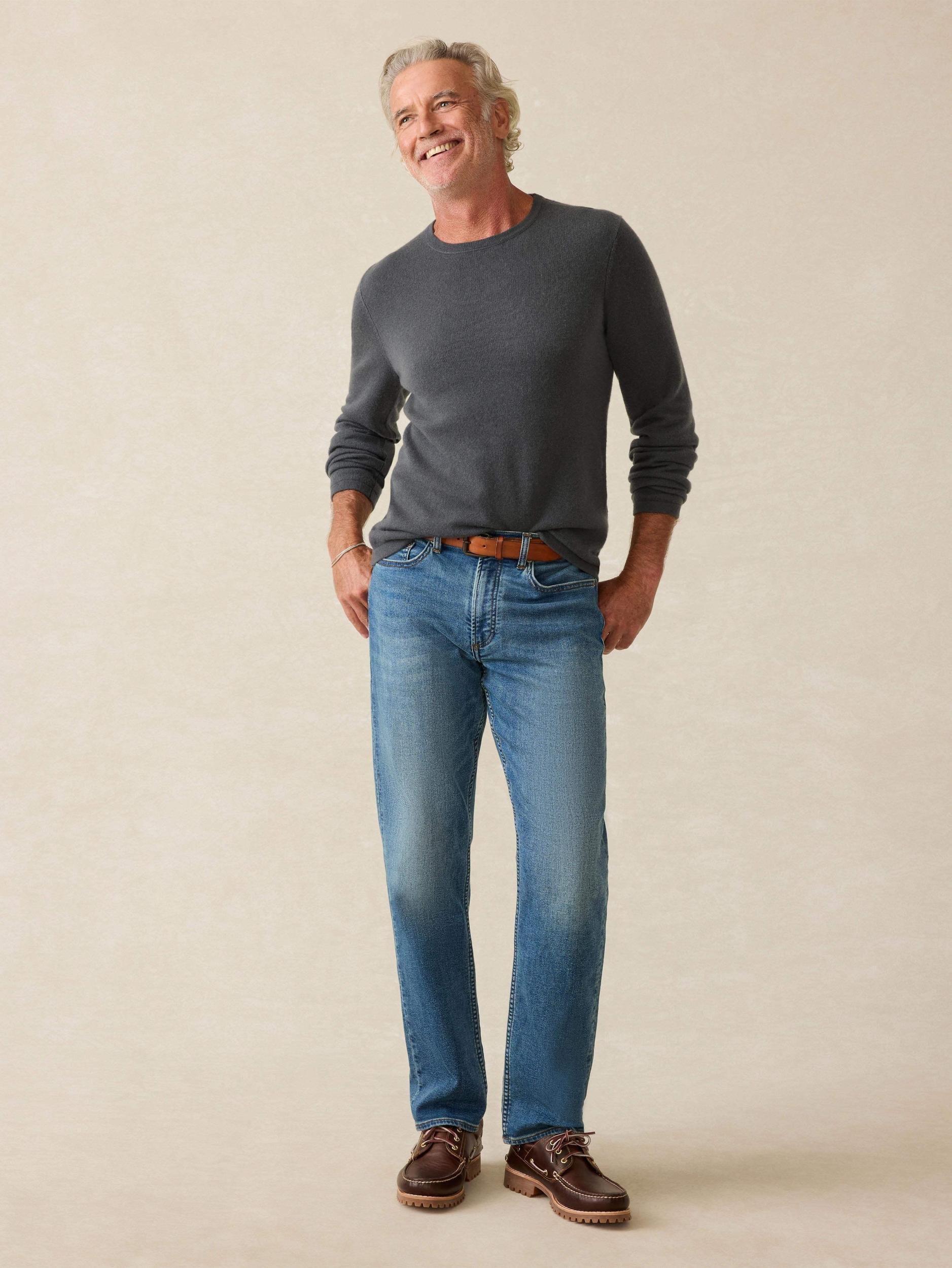 Tropical Cashmere Crewneck Sweater - Graphite Male Product Image