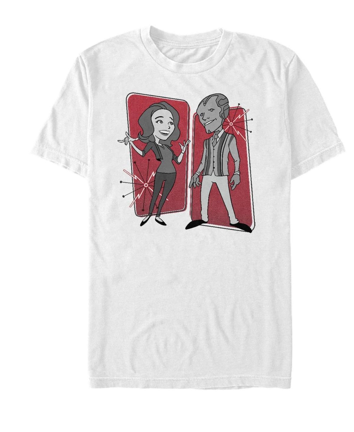 Men's Marvel WandaVision Retro Panels Red Design Tee, Size: Small, White Product Image