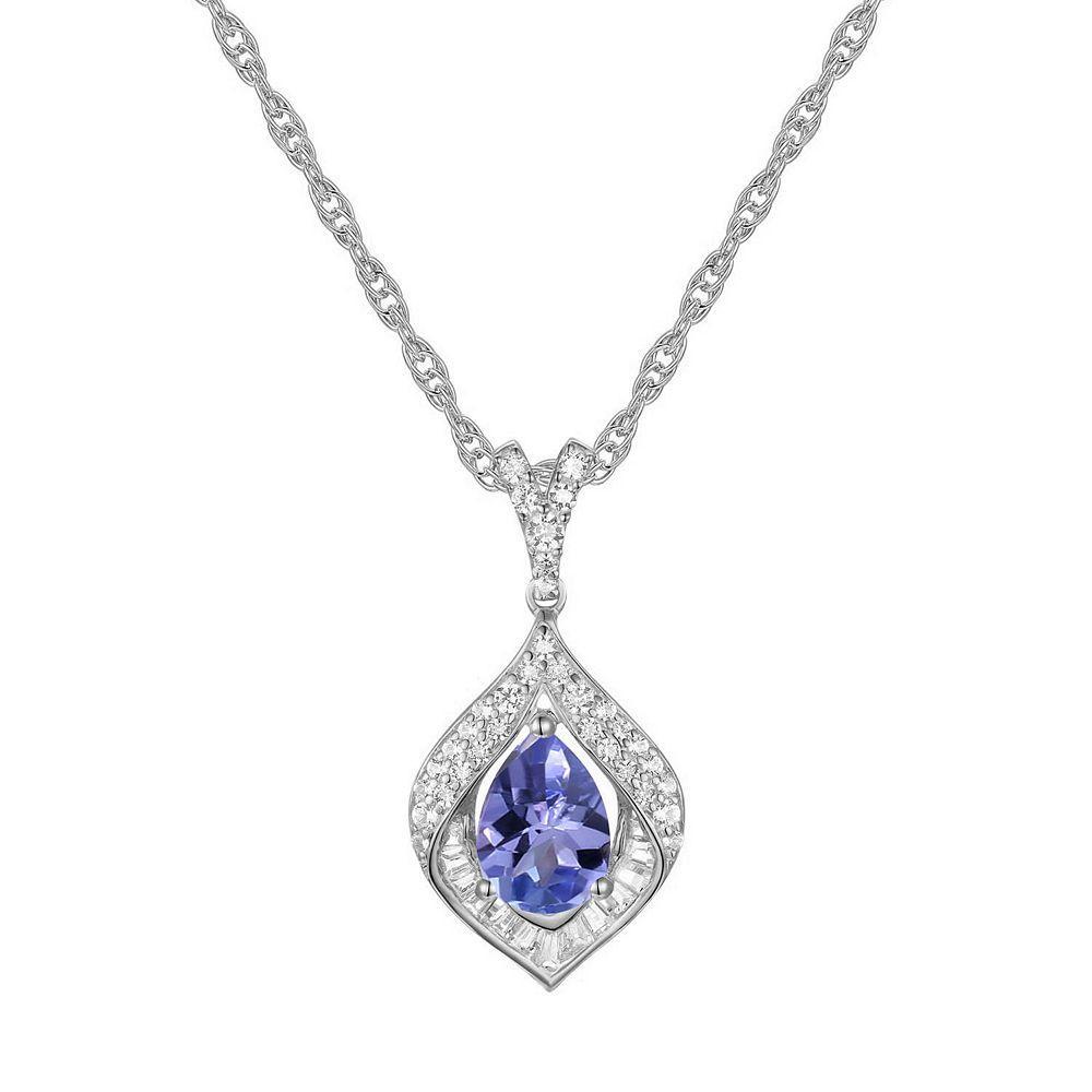 Sterling Silver Tanzanite Pendant, Women's, Size: 18" Product Image
