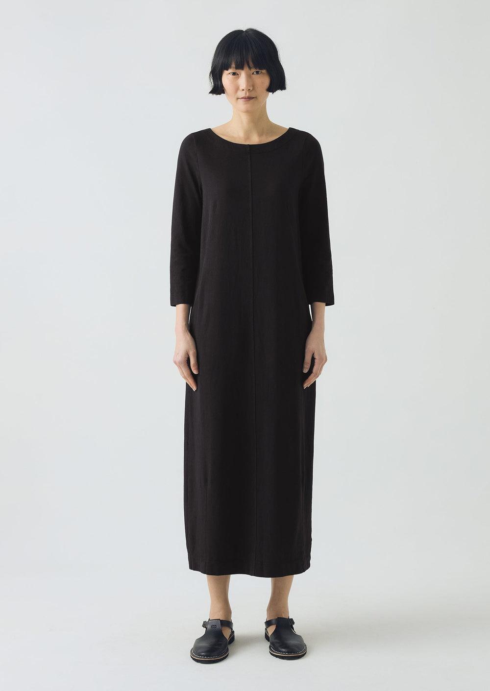 Cotton Jersey Shift Dress | Washed Black Product Image