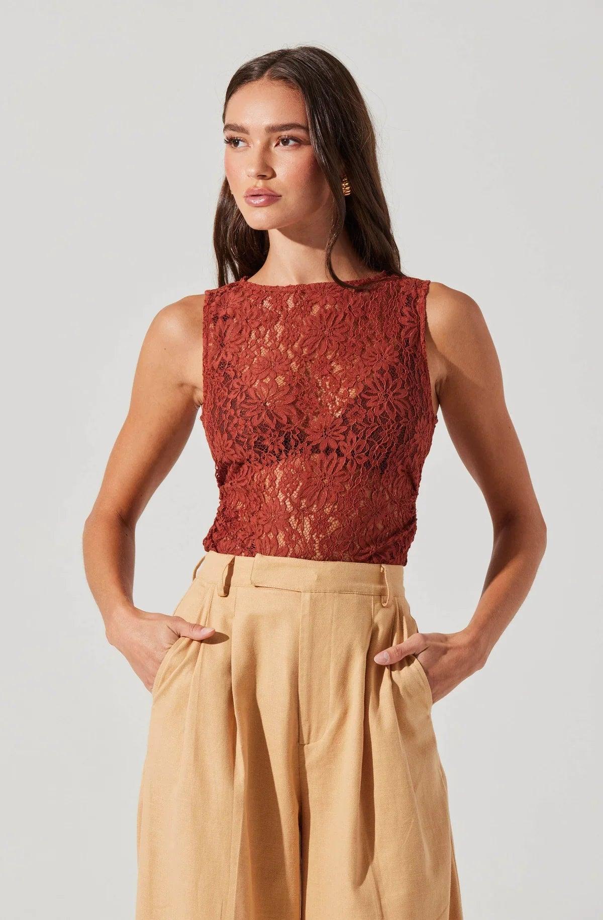 Kairi Lace Boat Neck Top Product Image