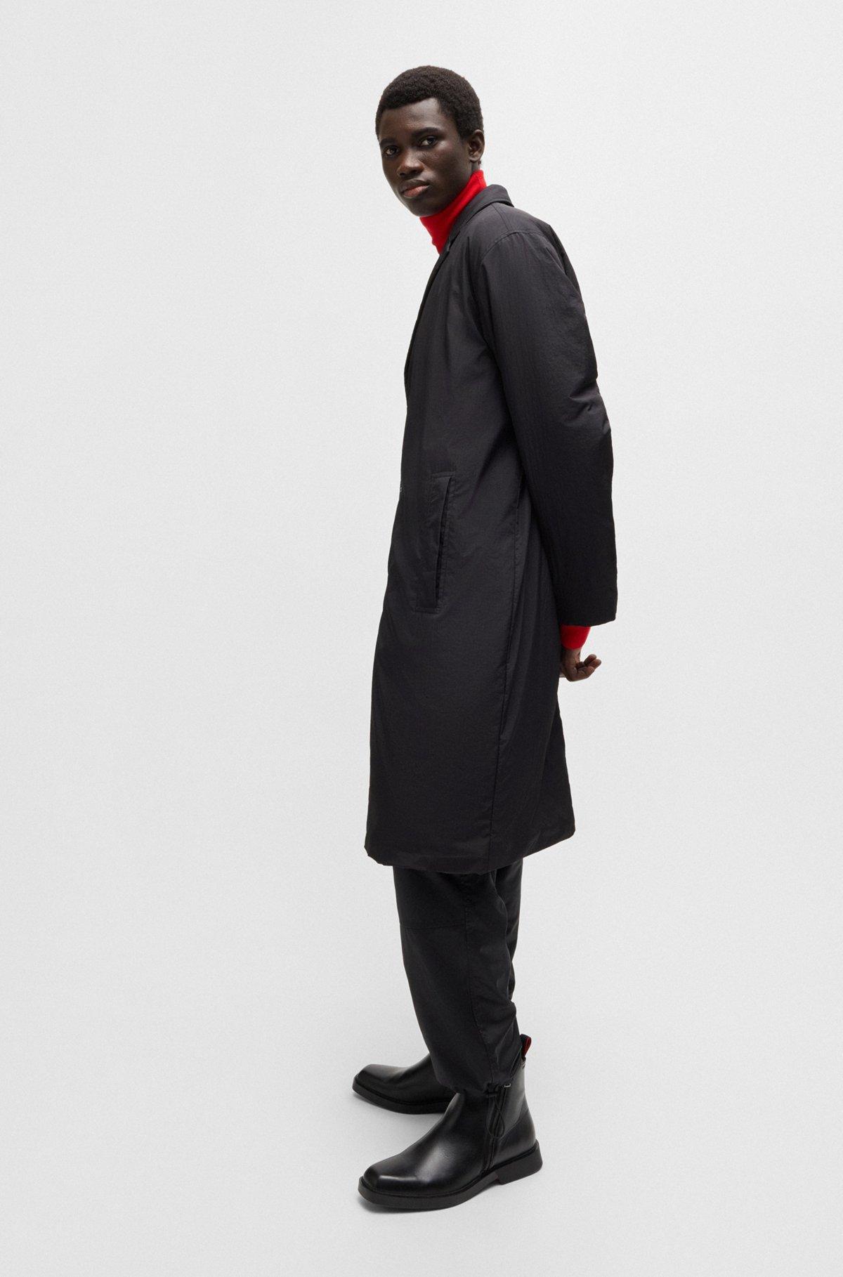 HUGO - Water-repellent car coat in a relaxed fit - Black Product Image