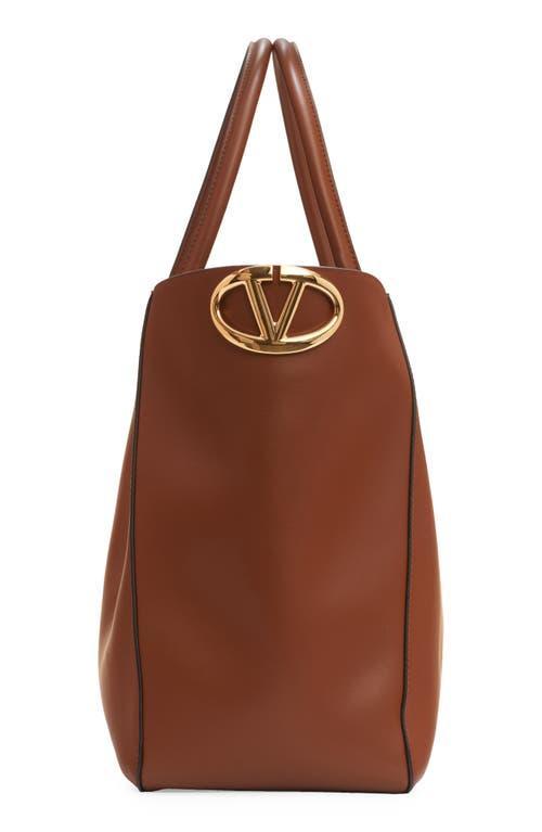 VALENTINO GARAVANI Leather Tote Bag In Brown Product Image