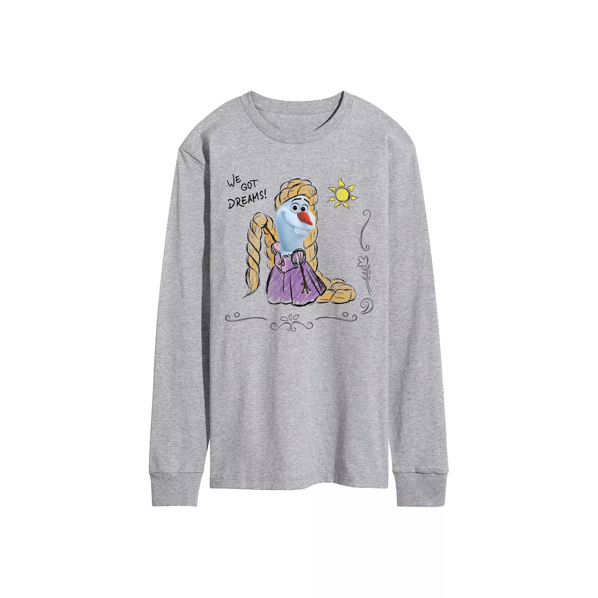 Disneys Frozen Mens Olaf Tangled Long Sleeve Graphic Tee Product Image