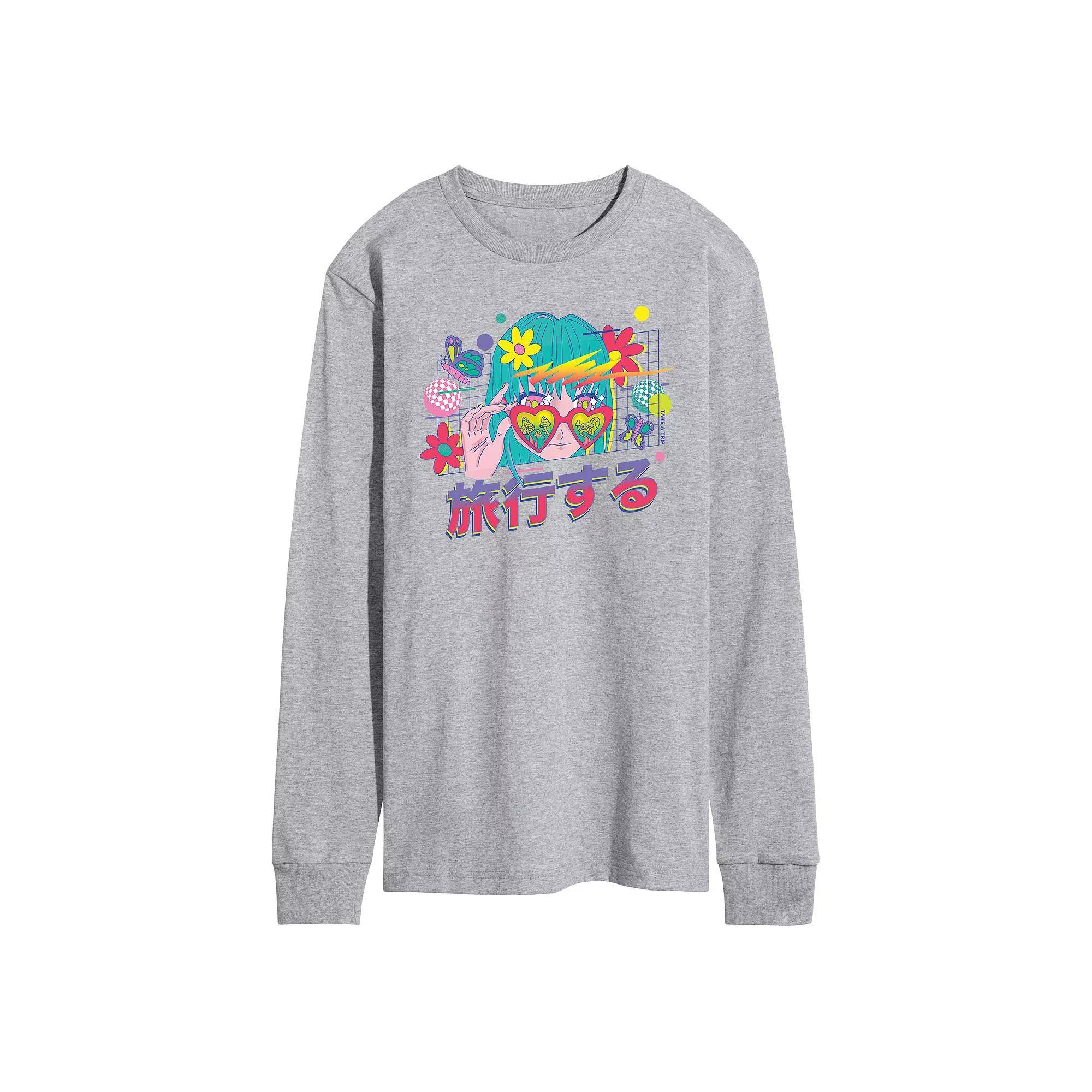 Mens Anime With Love Long Sleeve Tee Product Image