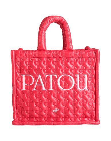 PATOU Logo Embroidered Quilted Top Handle Bag In Red Product Image