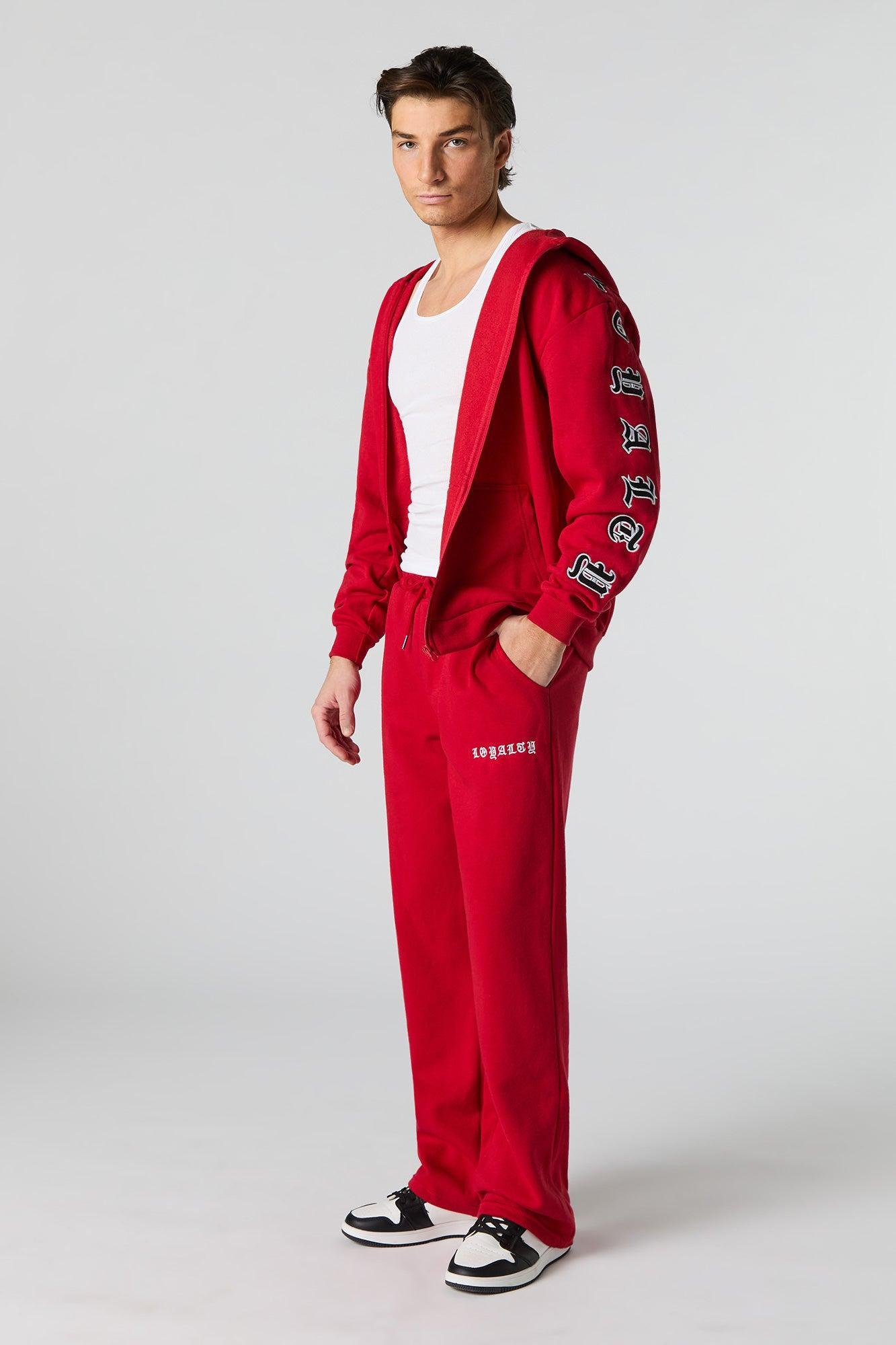 Gothic Embroidered Fleece Sweatpant Male Product Image