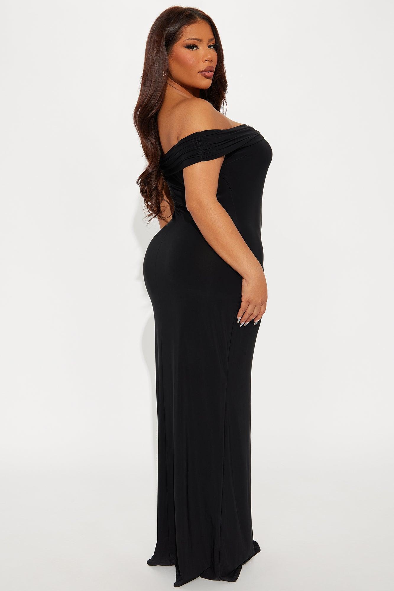 Ruby Off Shoulder Maxi Dress - Black Product Image
