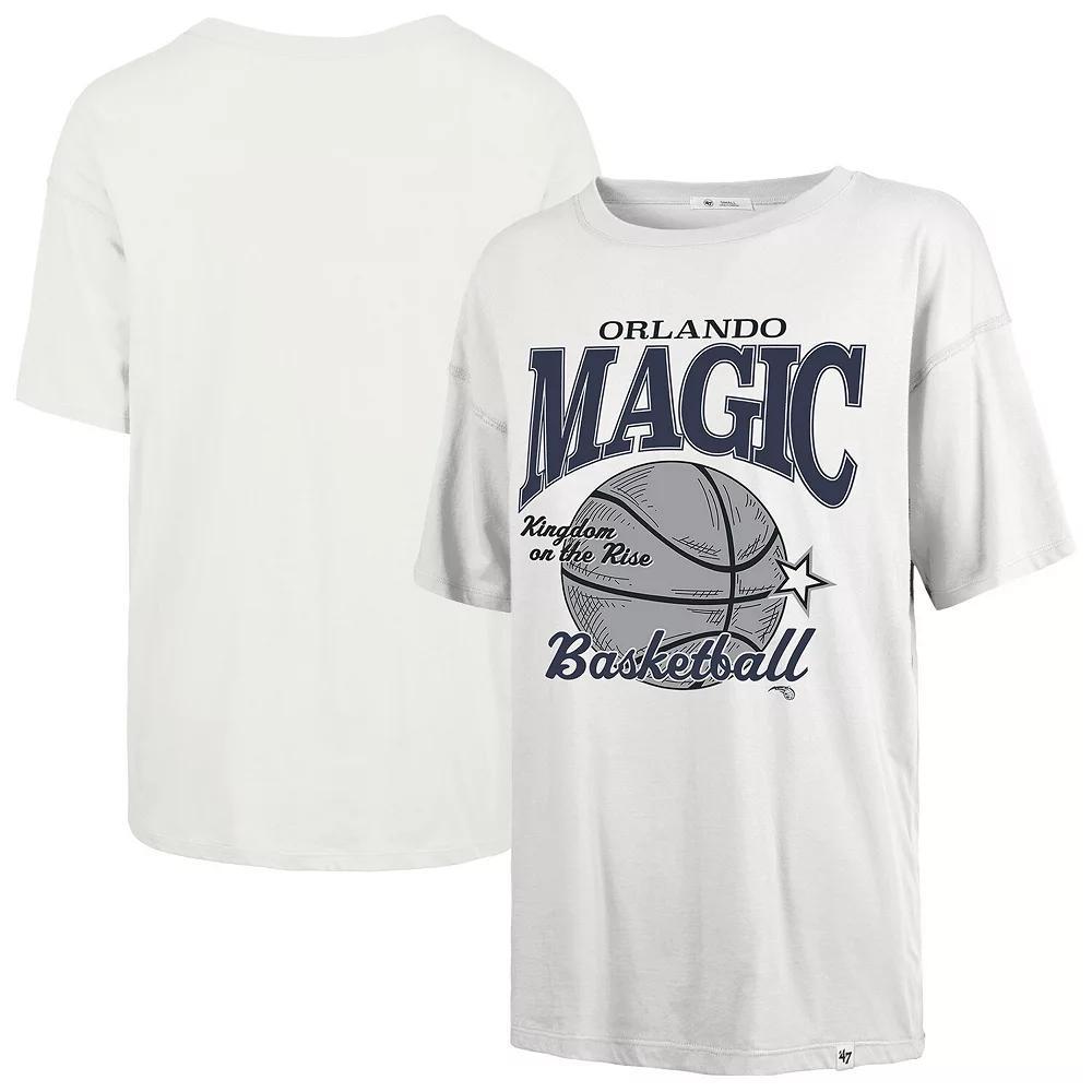 Women's '47  White Orlando Magic City Edition Down Court Sadie T-Shirt, Size: Small, Mag White Product Image