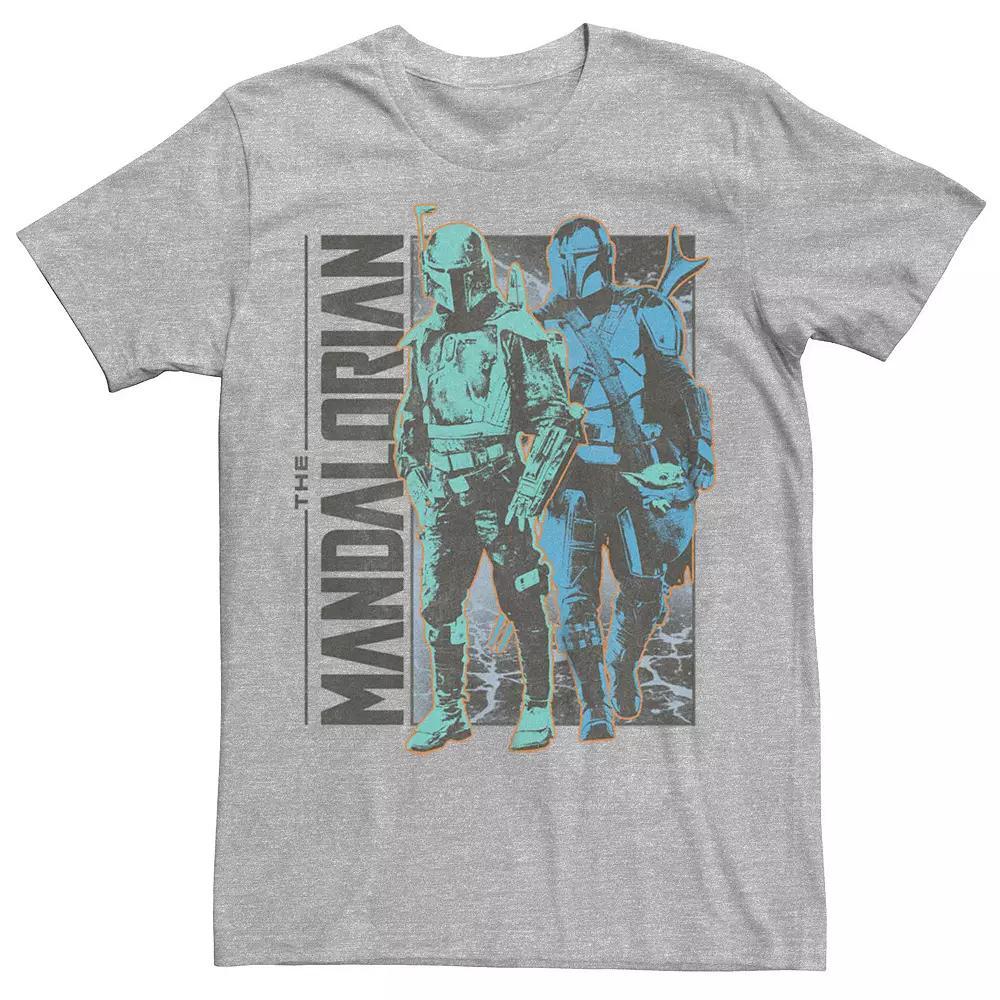 Men's Star Wars The Mandalorian Boba Fett And Grogu Graphic Tee, Size: XXL, Athletic Grey Product Image