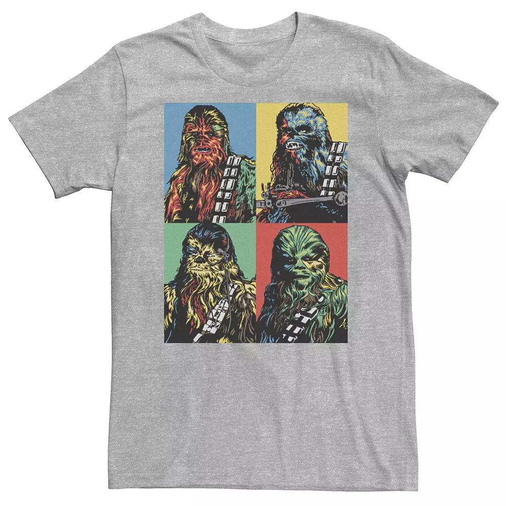 Men's Star Wars Chewbacca Colorful Panel Portrait Tee, Size: Large, Athletic Grey Product Image
