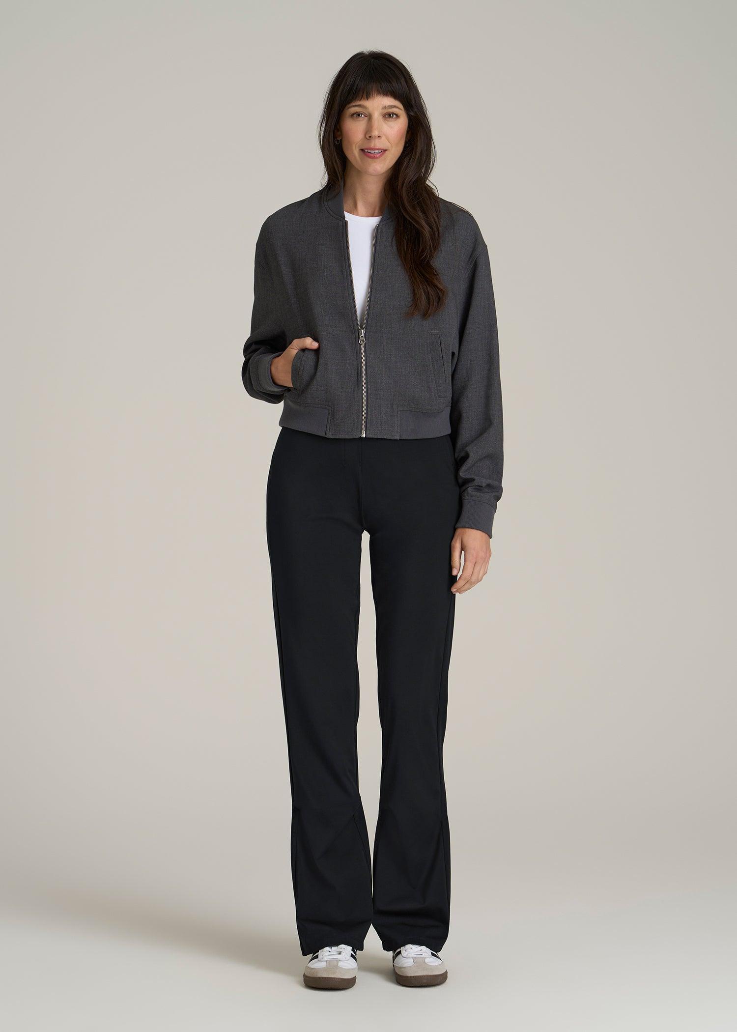 High Rise Pull On Mini Flare Pant for Tall Women in Black Product Image
