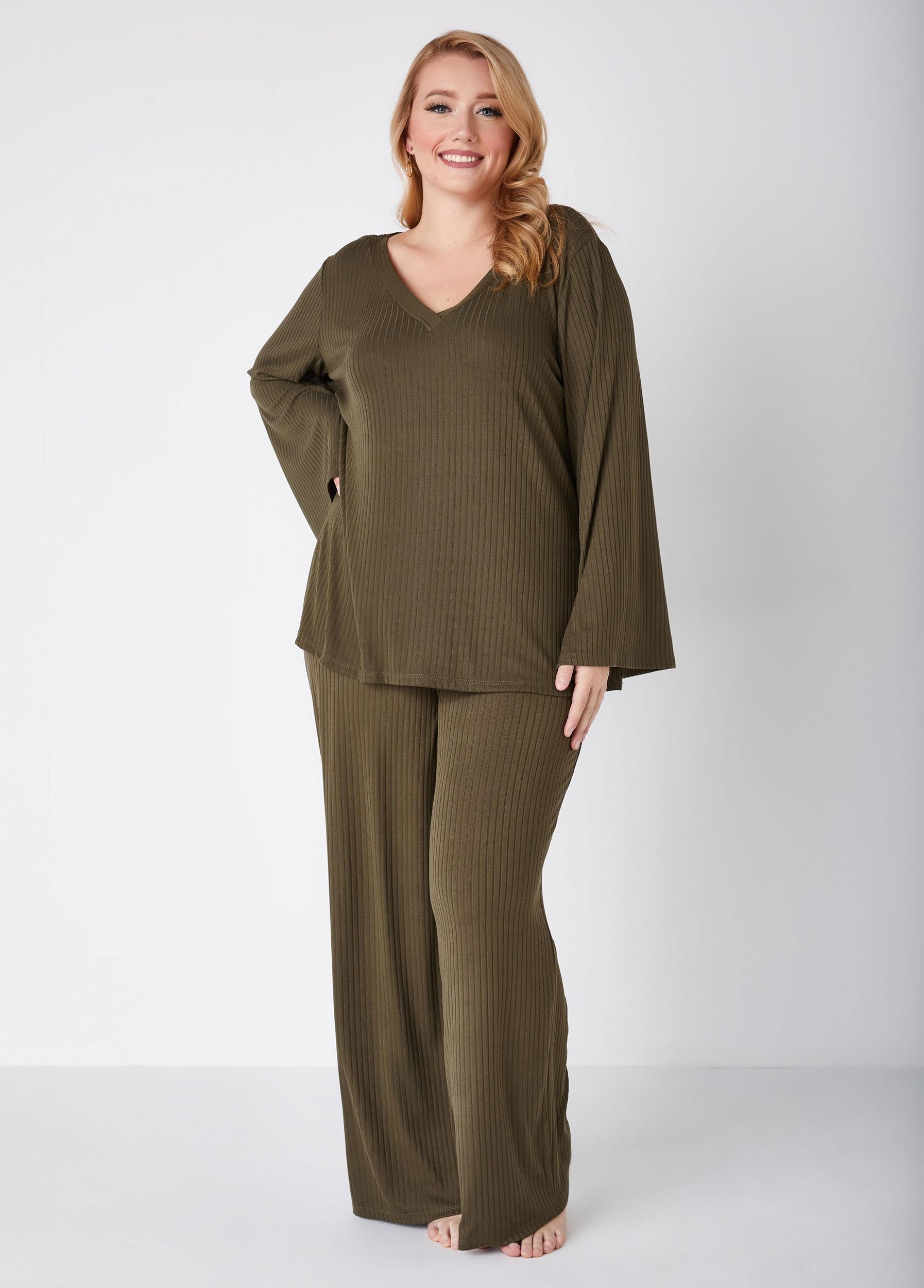 Ribbed Lounge Straight Leg Pants Product Image