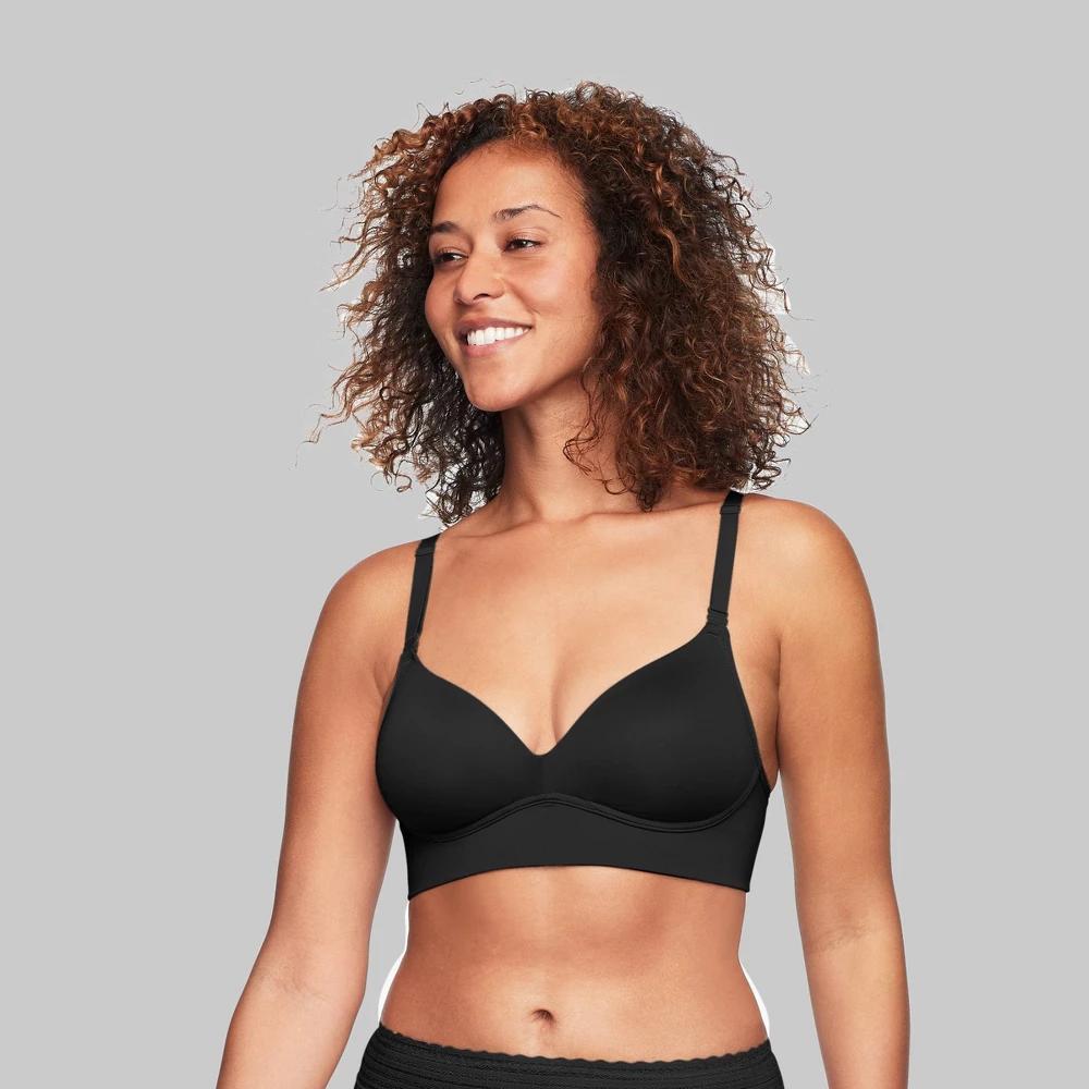 Simply Perfect by Warners Womens Longline Convertible Wirefree Bra - Black 40DD: Medium Support, Lightly Lined Product Image