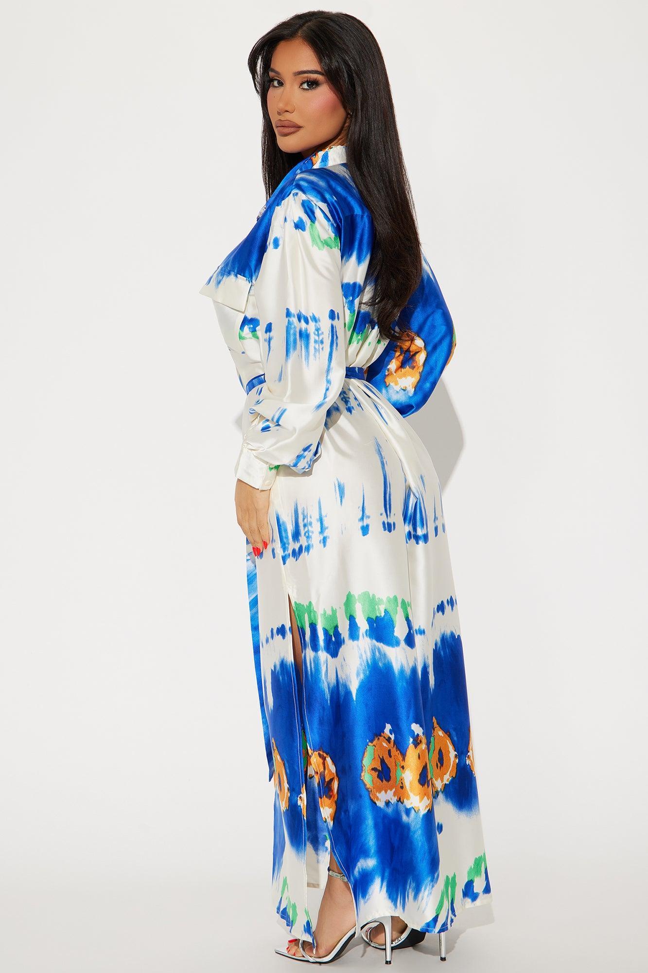 Aiana Maxi Dress - Royal/combo Product Image