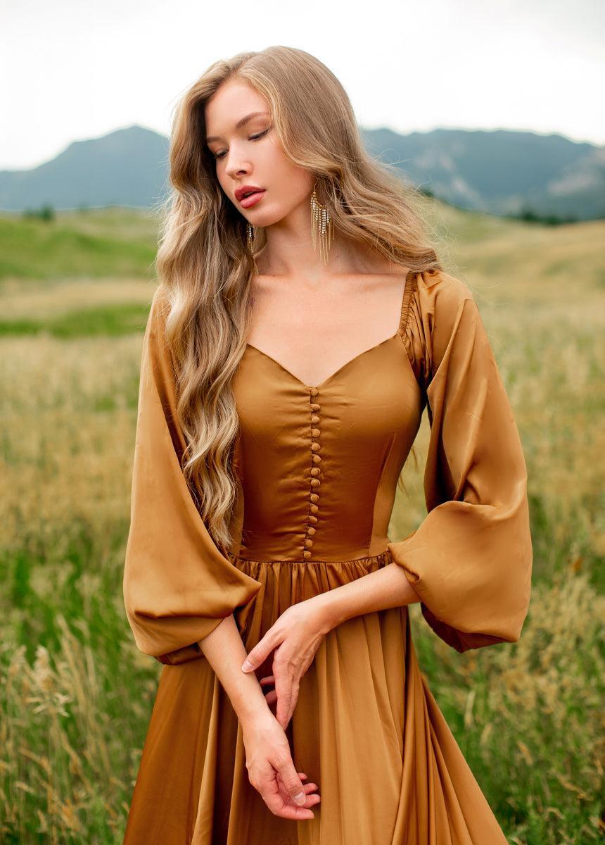 Lorna Impact Dress in Dark Honey Female Product Image