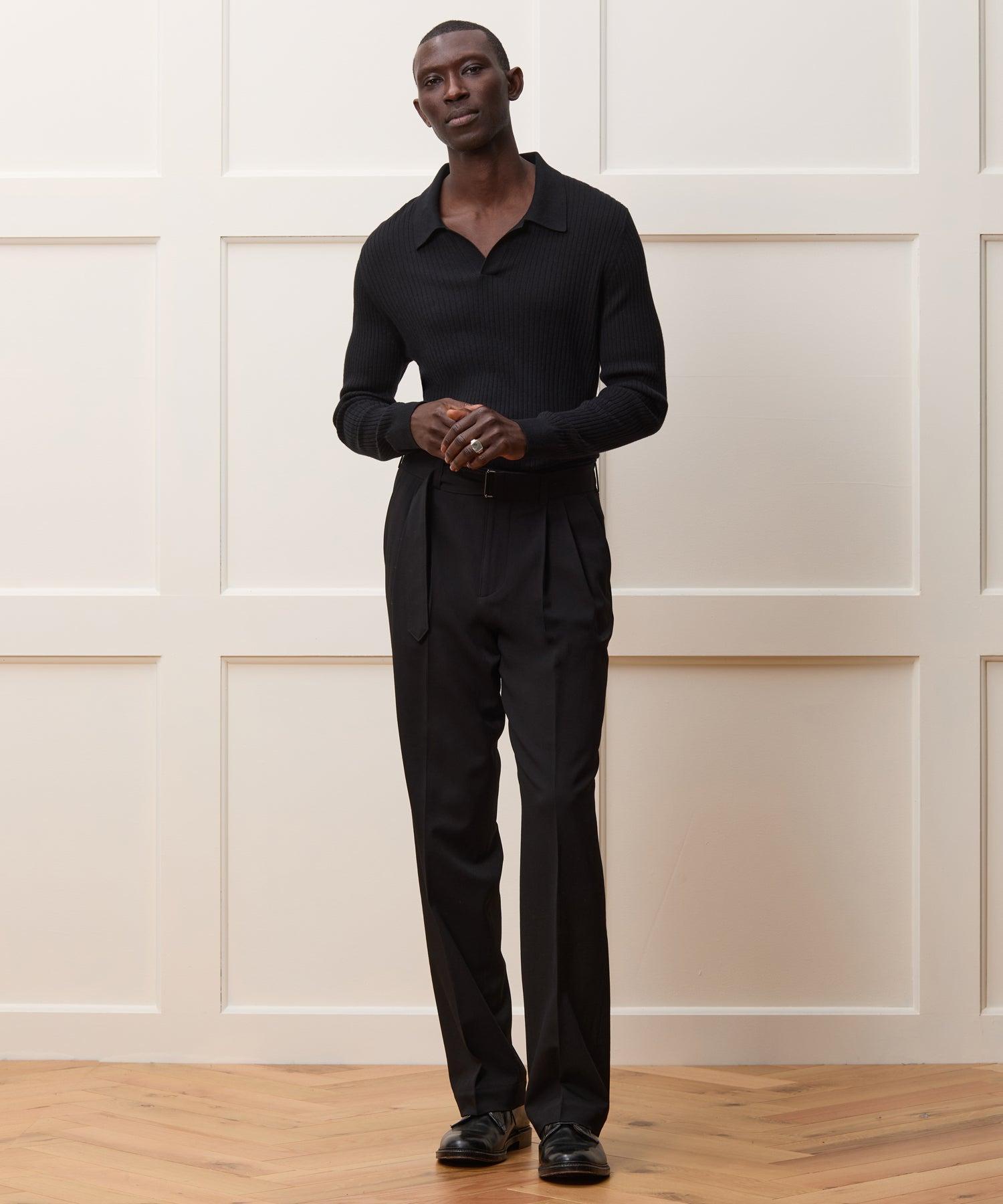 Silk-Cashmere Ribbed Sweater Polo Product Image