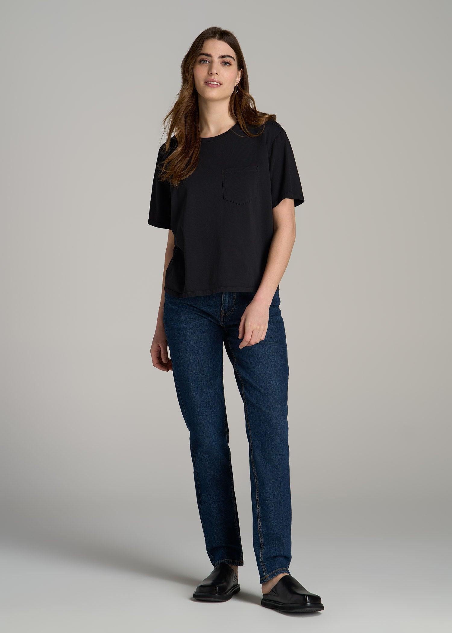 Boxy Short Sleeve T-Shirt for Tall Women in Bright White Product Image