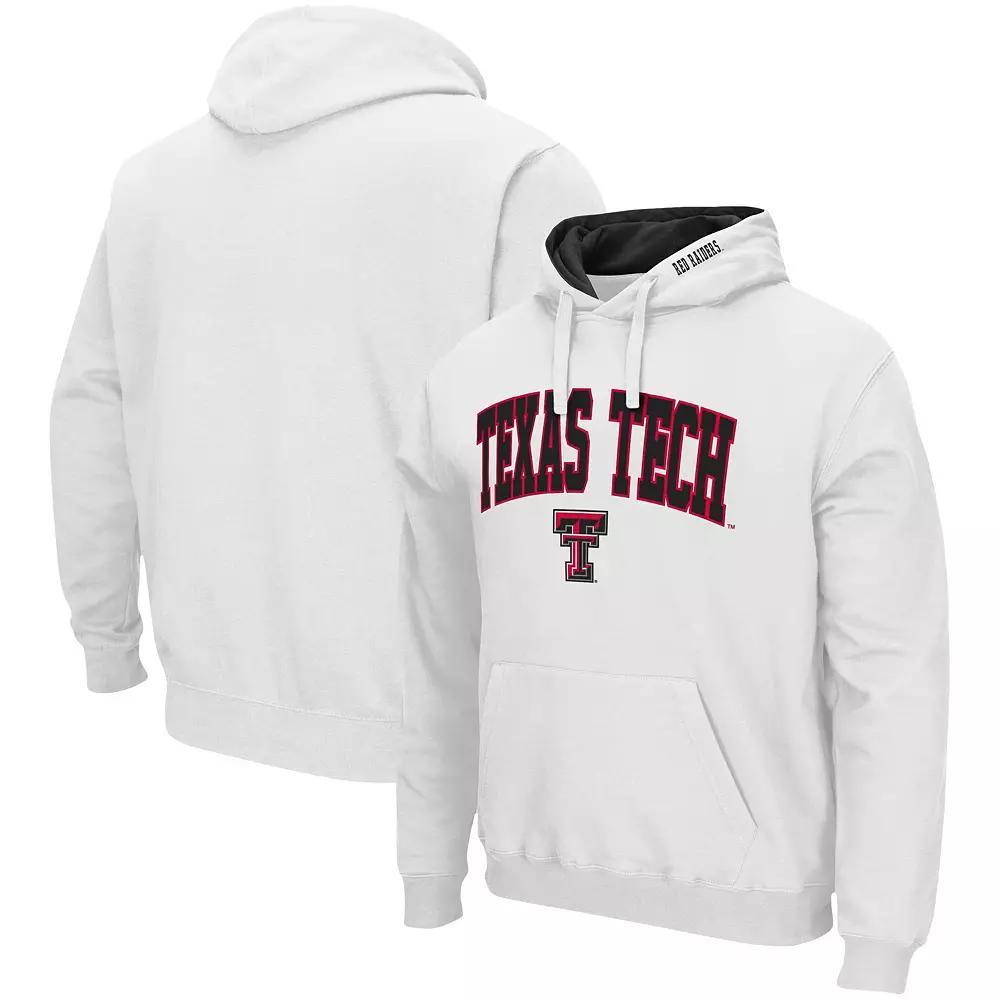 Men's Colosseum White Texas Tech Red Raiders Arch & Logo 3.0 Pullover Hoodie, Size: 3XL Product Image