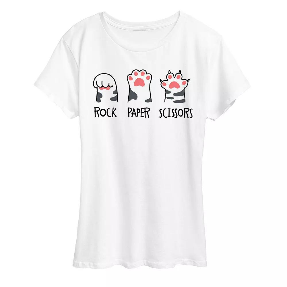 Women's Rock Paper Claws Graphic Tee, Girl's, Size: XXL, White Product Image