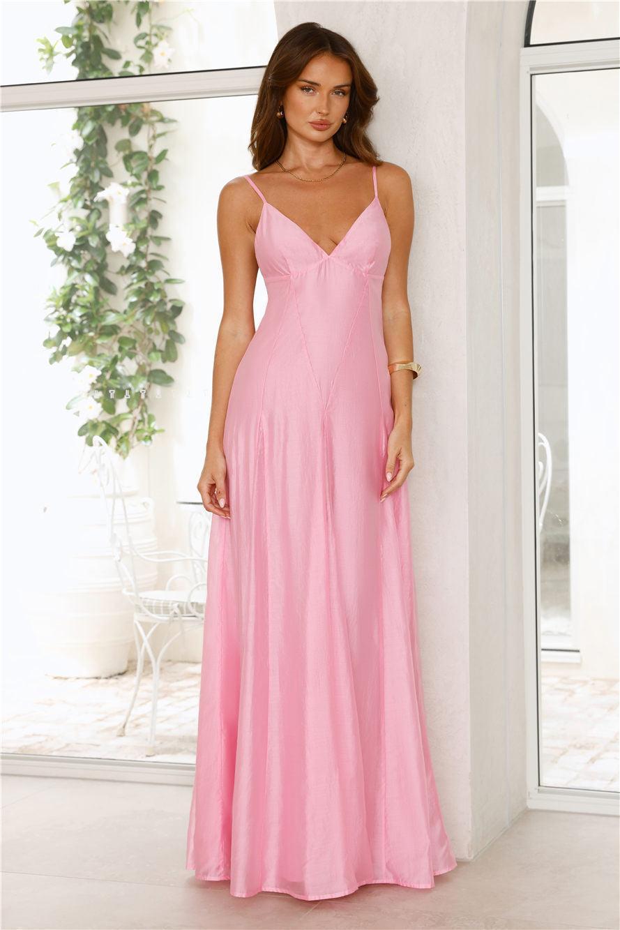 Dancing With Beauty Maxi Dress Pink Product Image