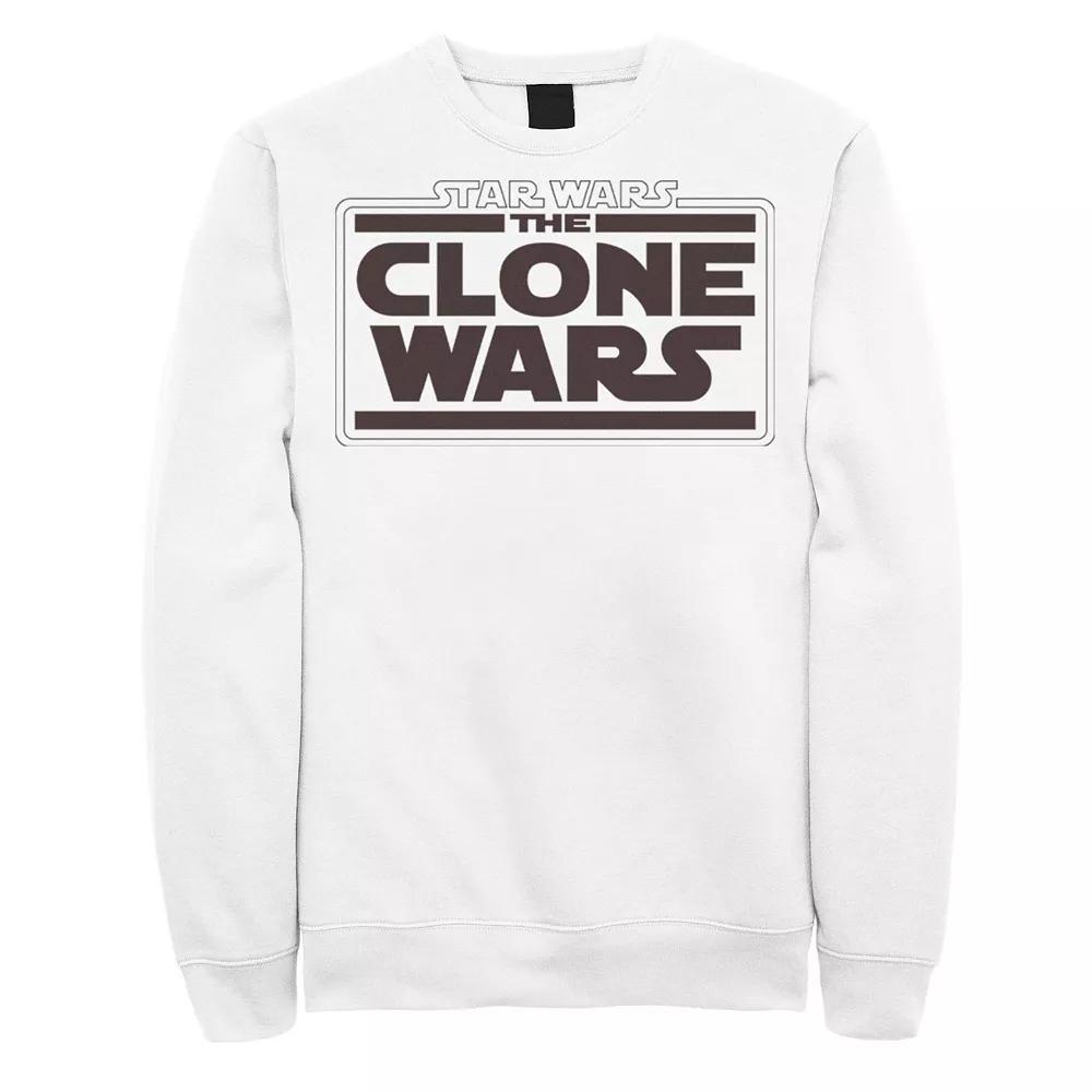 Men's Star Wars: The Clone Wars Logo Stack Sweatshirt, Size: 3XL, White Product Image