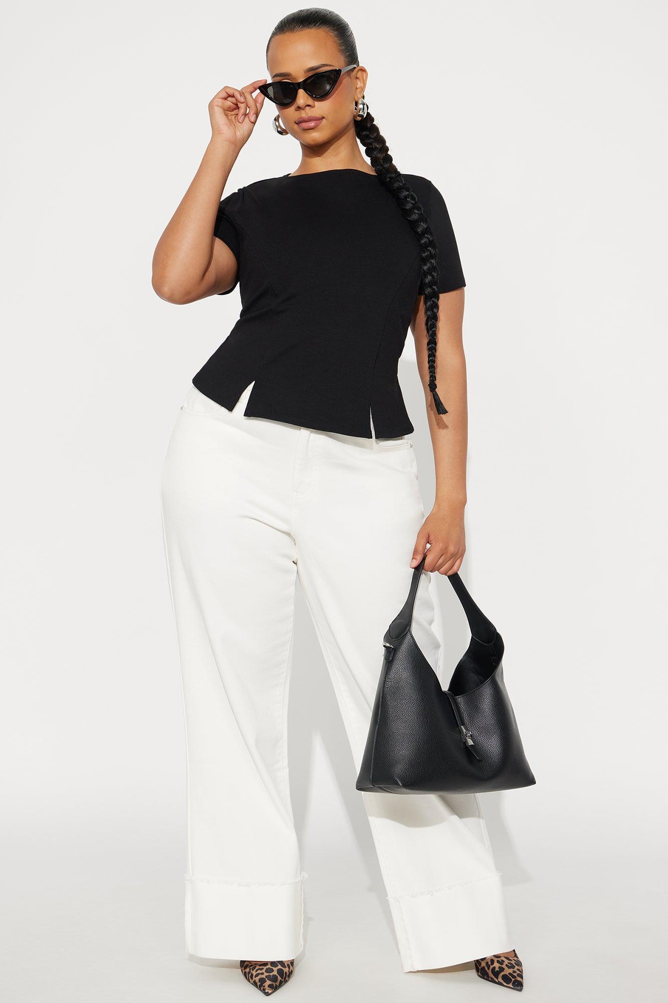 Leola Short Sleeve Top - Black Product Image