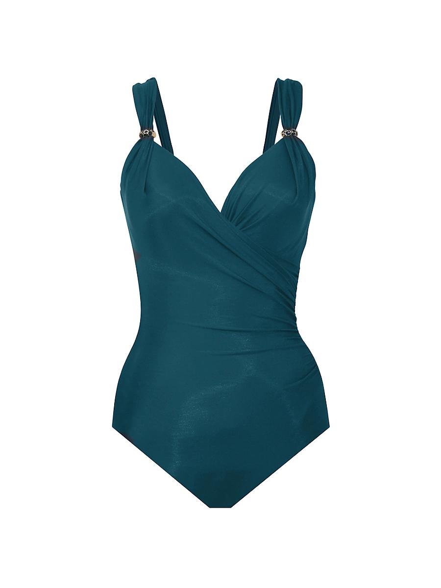 Miraclesuit Razzle Dazzle Siren Underwire Shaping V-Neck One Piece Swimsuit Product Image