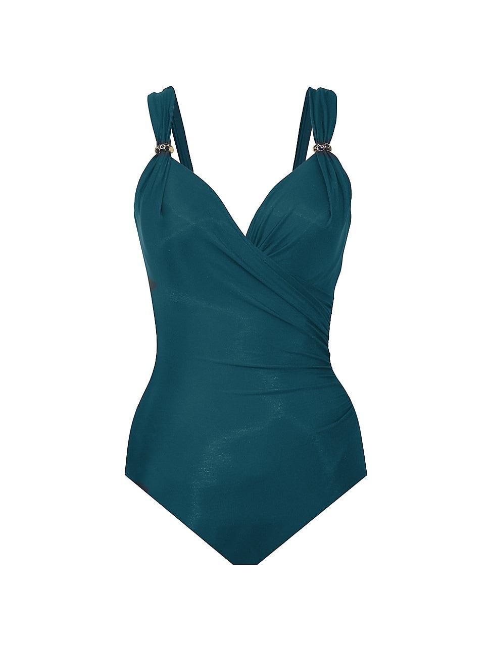 Miraclesuit Razzle Dazzle Siren Underwire Shaping V-Neck One Piece Swimsuit Product Image
