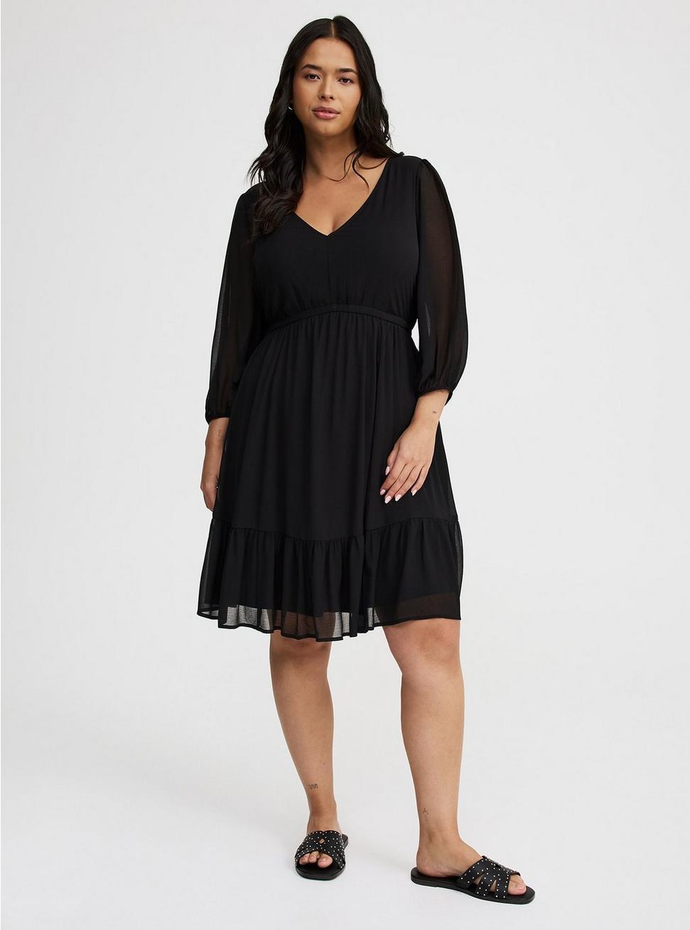 Mini Chiffon Tiered Babydoll Dress Product Image