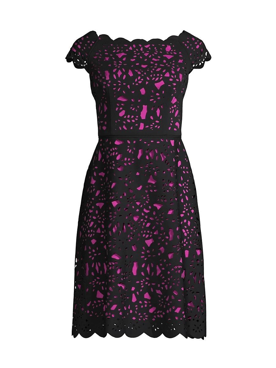 Womens Off-The-Shoulder Laser Cut Dress Product Image