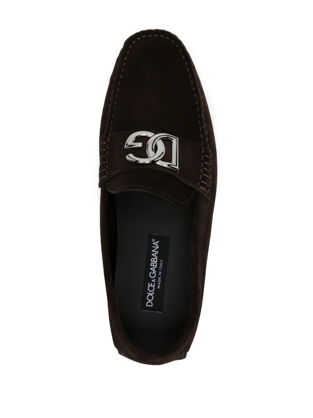 logo-plaque suede loafers Product Image