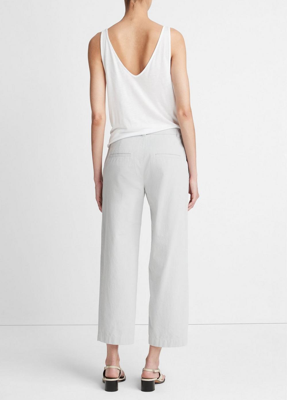 Low-Rise Washed Cotton Crop Pant Product Image