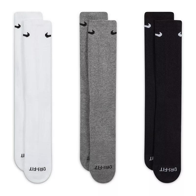 Men's Nike 3-Pack Everyday Plus Dri-FIT Cushion Crew Training Socks, Size: 8-12, Grey Team Product Image