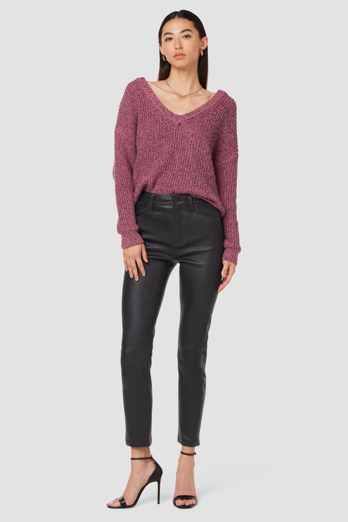 Harlow Ultra High-Rise Cigarette Leather Ankle Pant Female Product Image