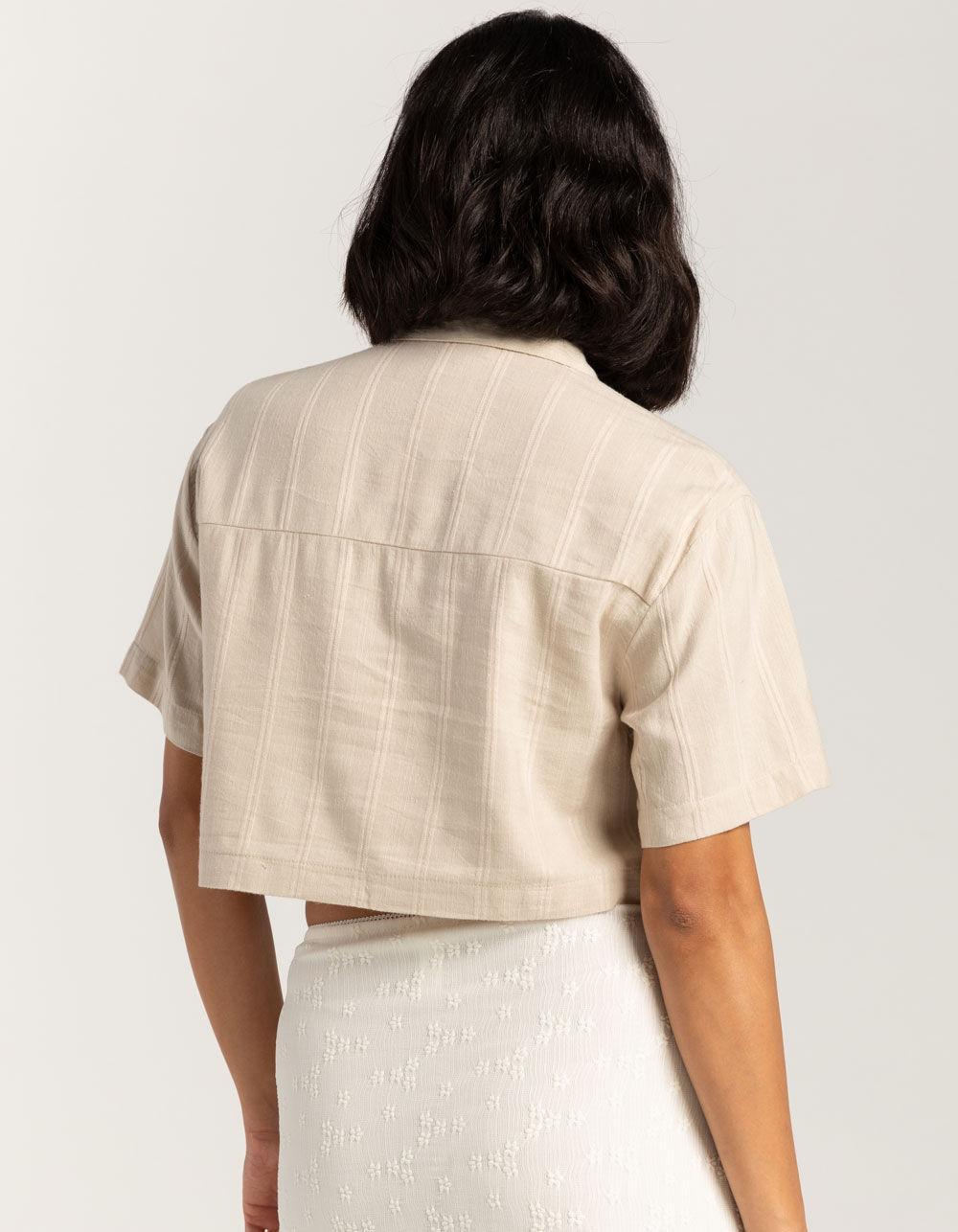 RSQ Womens Crop Shirt - TAN Product Image