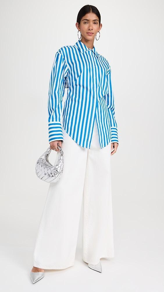 SIMONMILLER Loch Striped Poplin Button Up Top | Shopbop Product Image